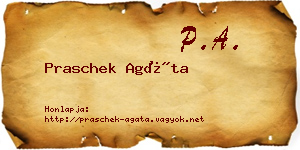 Praschek Agáta névjegykártya